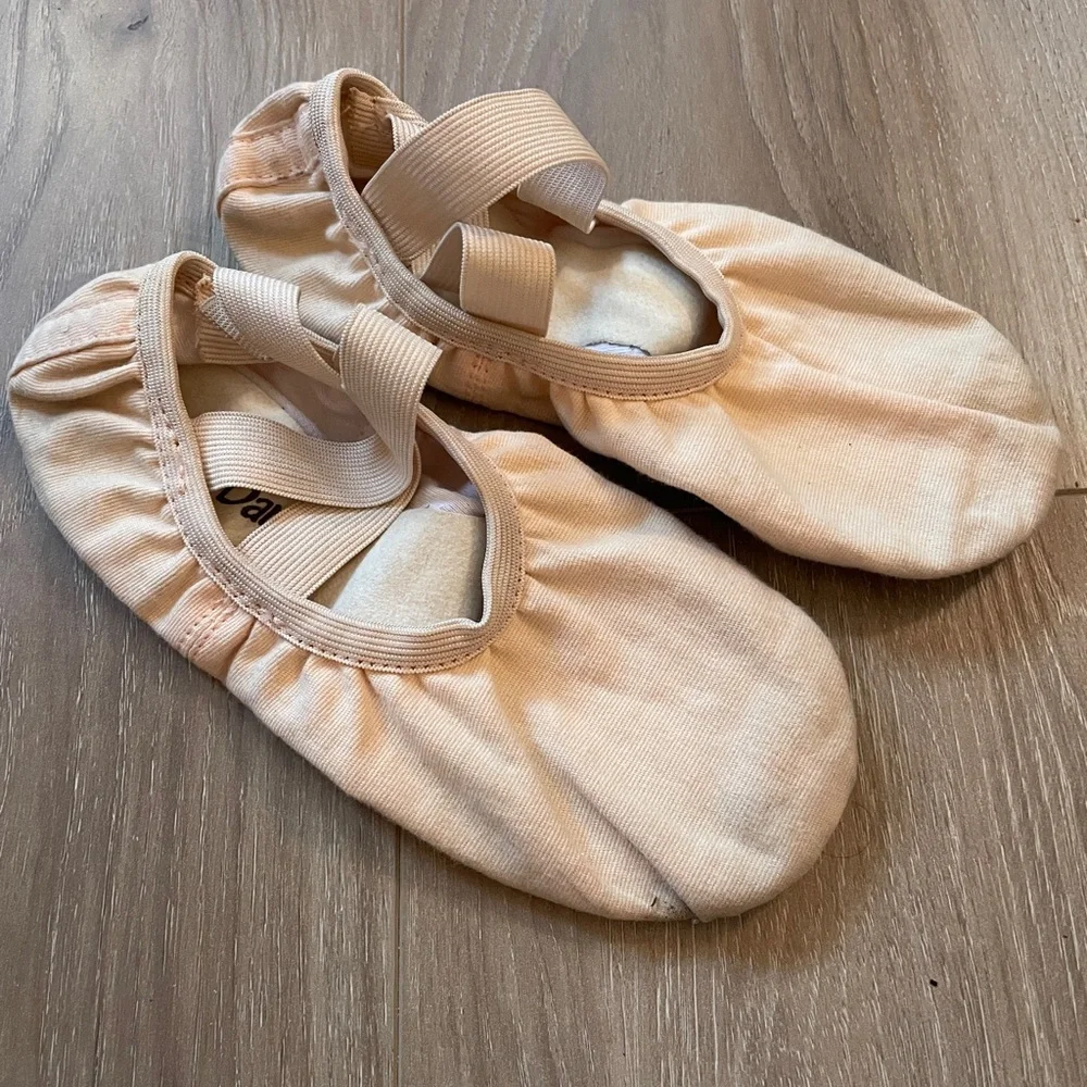 Children's Canvas Ballet Slippers‎ in Soft Peach
